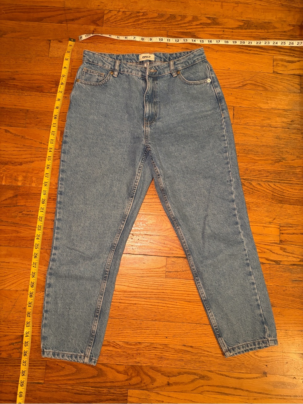 ONLY Blue Light Wash High Rise Jeans Womens Size 29/30 5-Pocket Denim 95%cotton